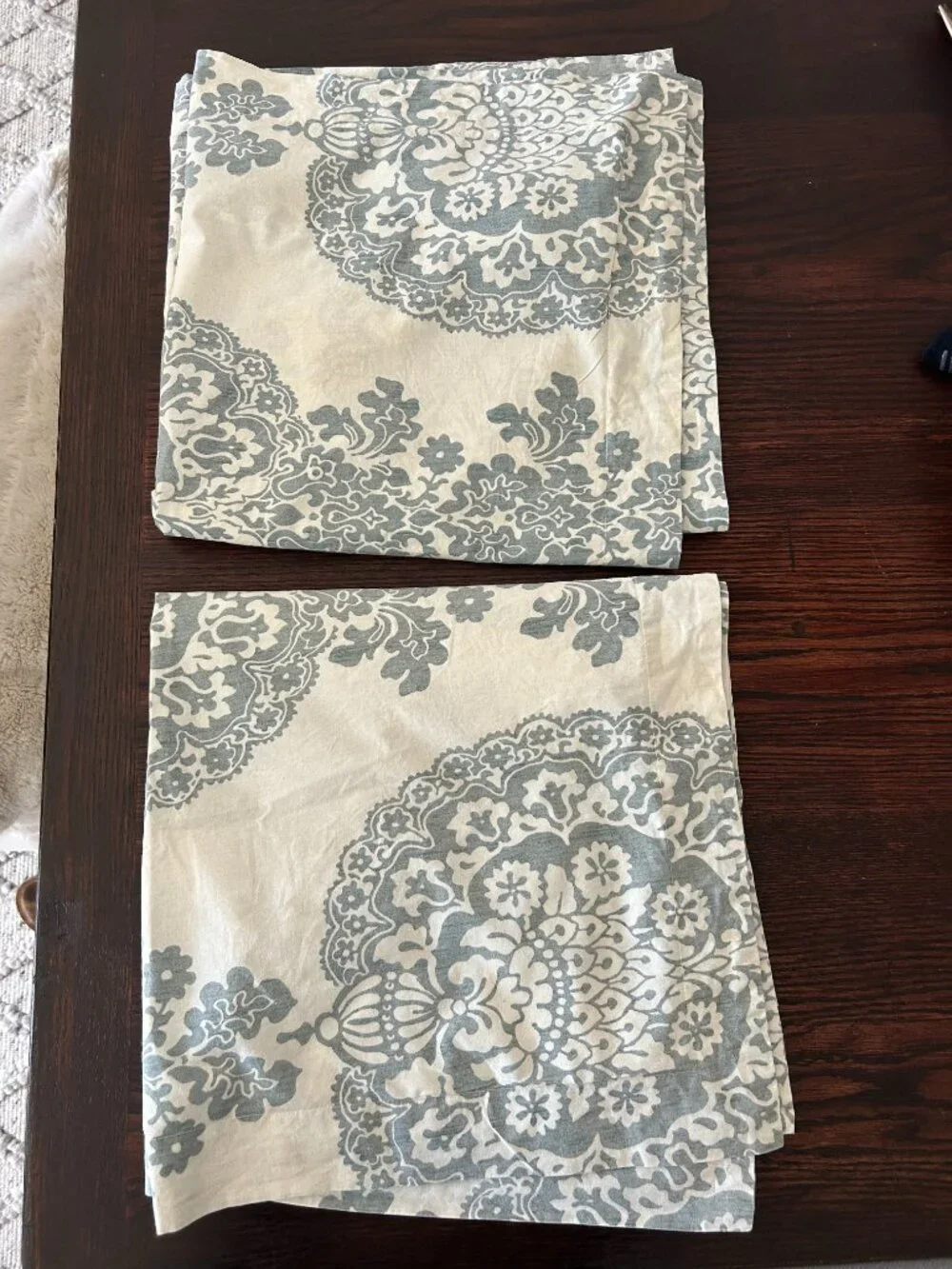 Pottery Barn Luciana Medallion Damask Motif Euro Shams (2)